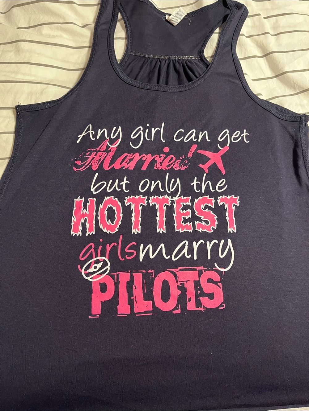 Only the hottest girls marry pilots racer back tank size large